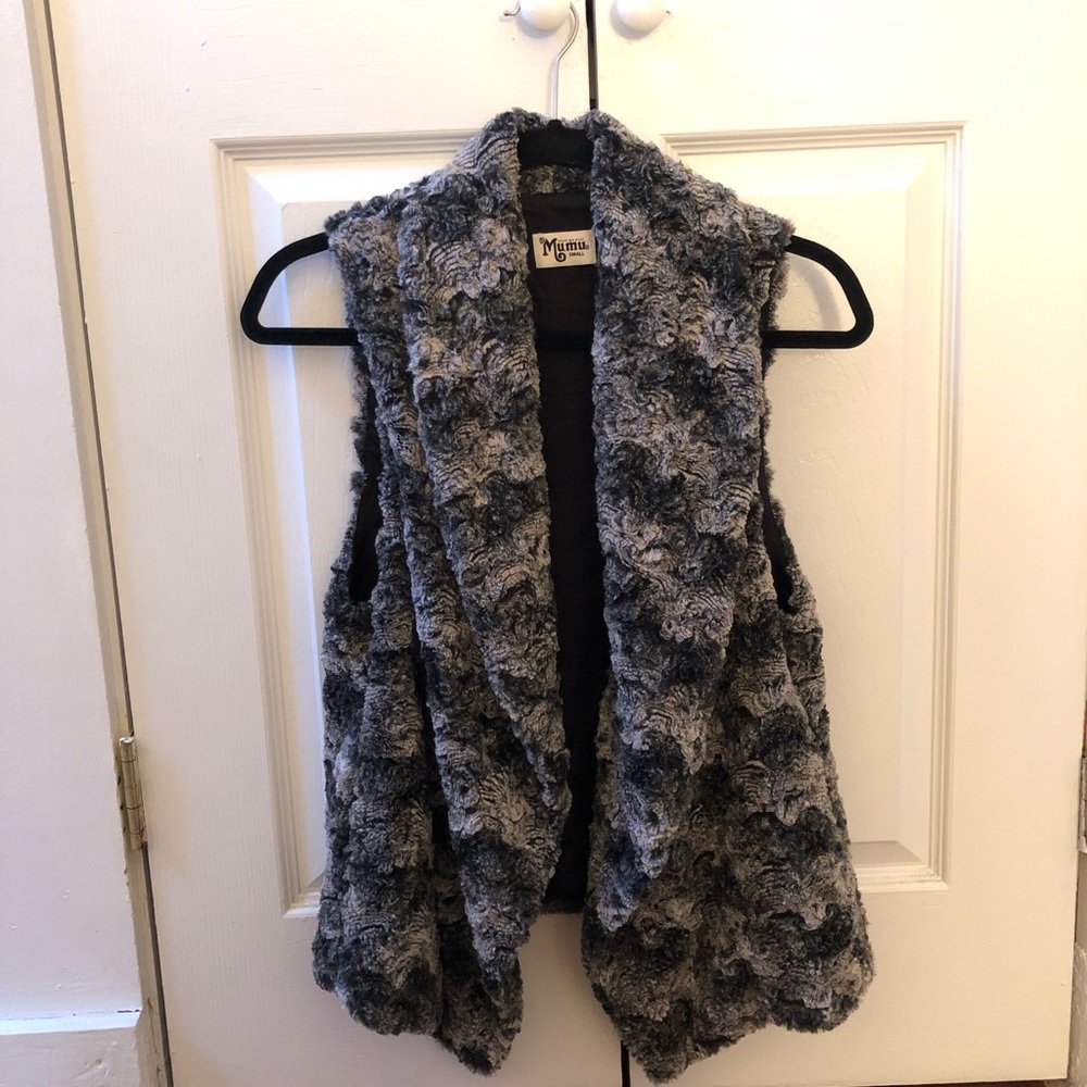 Grey Show Me Your Mumu faux fur vest